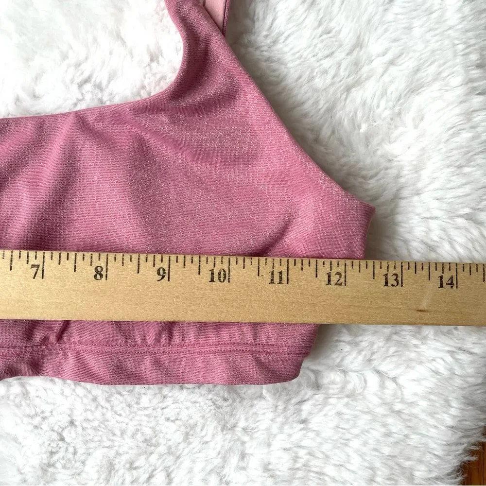 ALO Sports Bra Woman's Glitter Pink Size Size Small